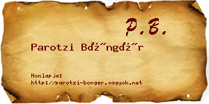 Parotzi Böngér névjegykártya